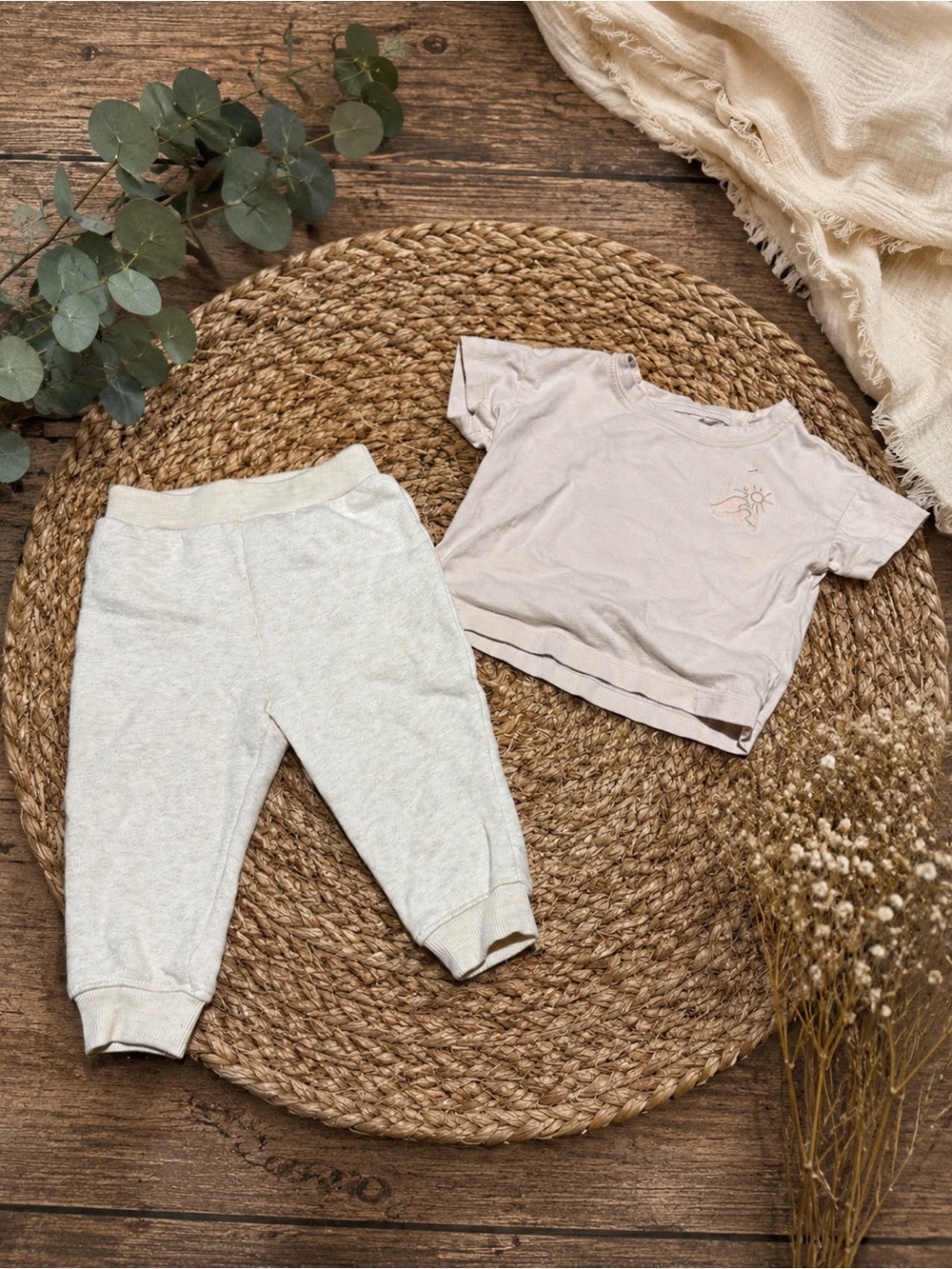 Carter's Light Beige Toddler T-shirt & Jogger Pants